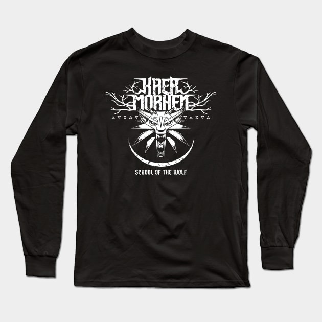 Kaer Morhen Death Metal Long Sleeve T-Shirt by Designwolf